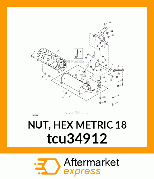 NUT, HEX METRIC 18 tcu34912