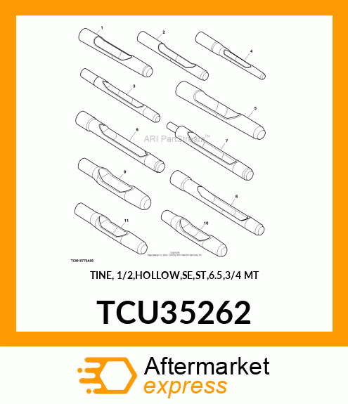 TINE, 1/2,HOLLOW,SE,ST,6.5,3/4 MT TCU35262