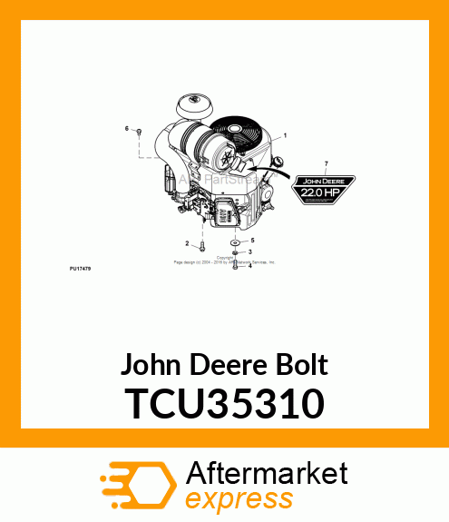 BOLT HEX, 7/16 TCU35310