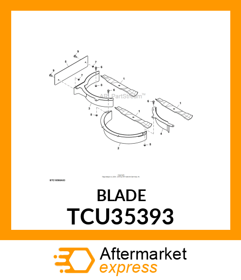 MOWER BLADE, MULCH 18" TCU35393