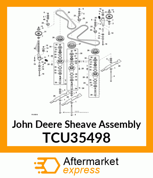 SHEAVE ASSEMBLY, CENTER SPINDLE 61" TCU35498