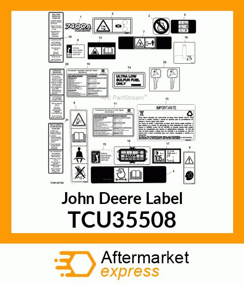 LABEL, ENGLISH SERVICE CHART (NT4) TCU35508