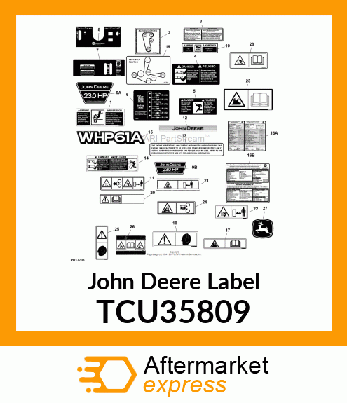 LABEL, MODEL (WHP61A) TCU35809