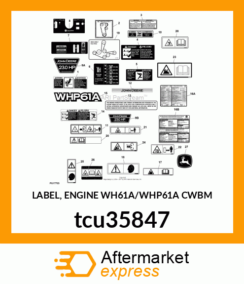 LABEL, ENGINE WH61A/WHP61A CWBM tcu35847