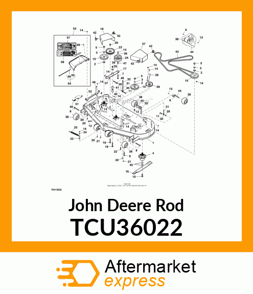 ROD, FRONT HOC 61" JD TCU36022