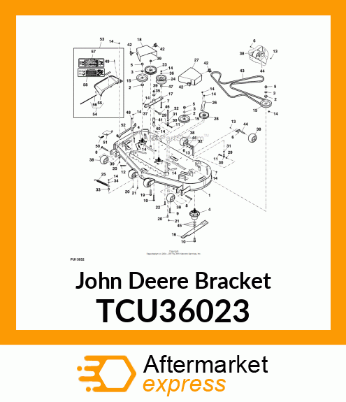 BRKT, DISCHARGE SHIELD 61" JD TCU36023