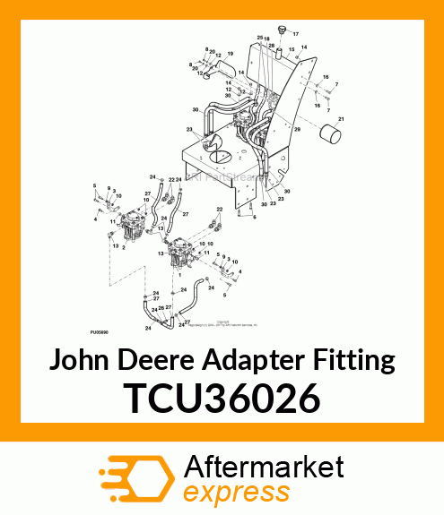 FITTING, 45 DEGREE WHL MOTOR TCU36026