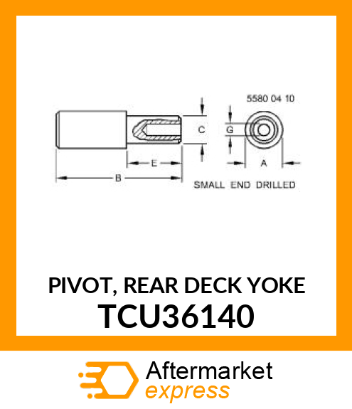 PIVOT, REAR DECK YOKE TCU36140