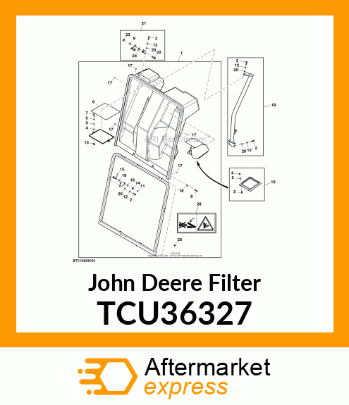 FILTER, CLOTH HOPPER TCU36327