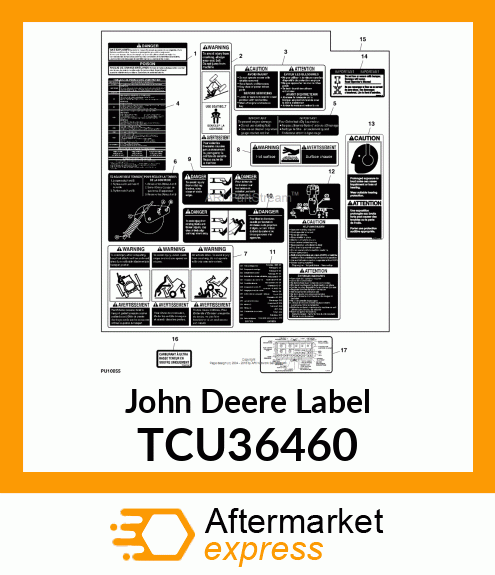 LABEL, FUSE BLOCK WAM (FRENCH) TCU36460