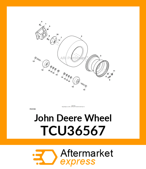 WHEEL, 10X8.5, 11 GUAGE,YELLOW TCU36567