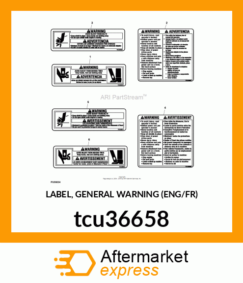 LABEL, GENERAL WARNING (ENG/FR) tcu36658