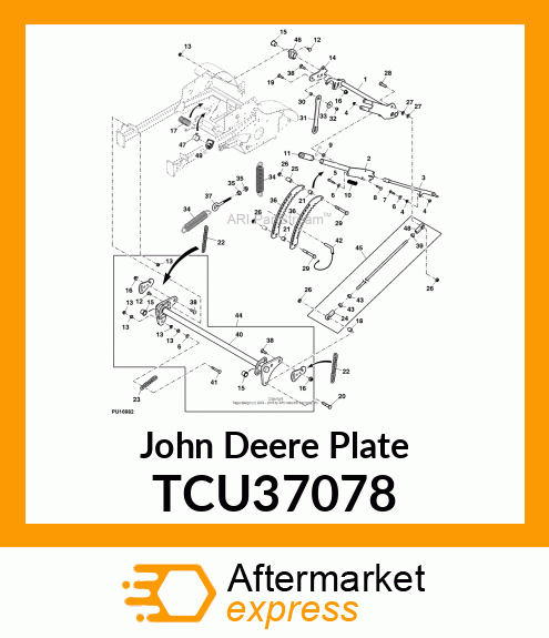 PLATE, HANGER, FRONT DECK 600M TCU37078