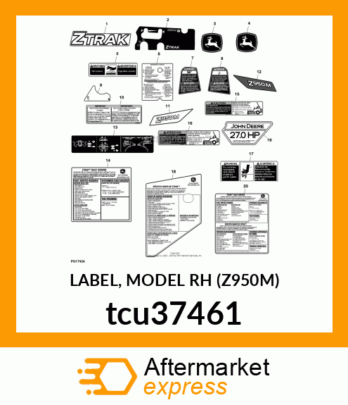 LABEL, MODEL RH (Z950M) tcu37461