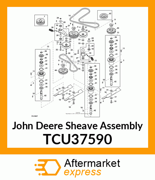 SHEAVE ASSEMBLY, MOWER DECK CENTER TCU37590