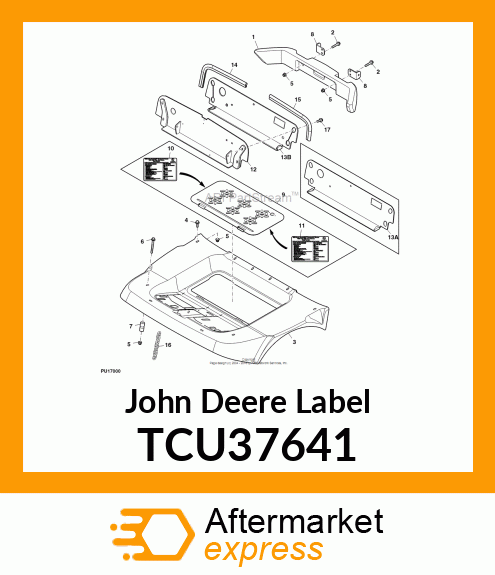 LABEL, SERVICE CHART (ENGLISH) TCU37641