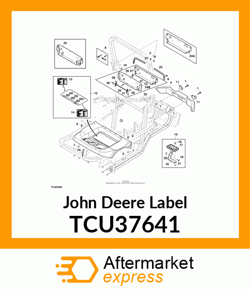 LABEL, SERVICE CHART (ENGLISH) TCU37641