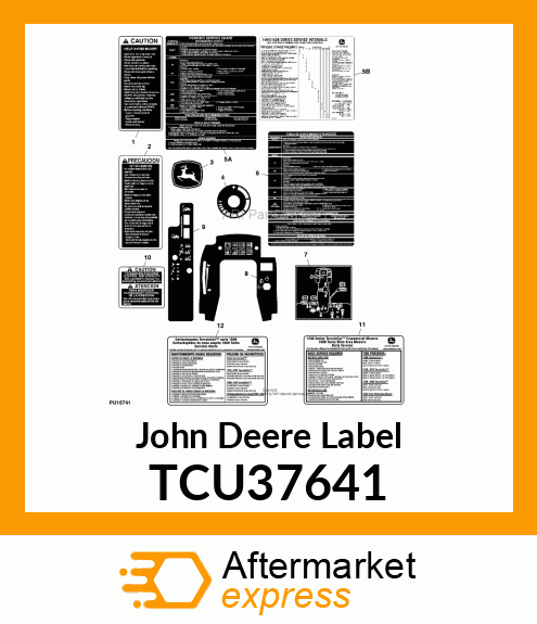 LABEL, SERVICE CHART (ENGLISH) TCU37641