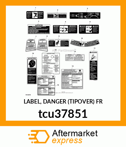 LABEL, DANGER (TIPOVER) FR tcu37851