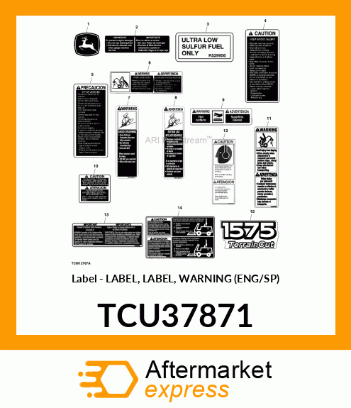 LABEL, WARNING (ENG/SP) TCU37871