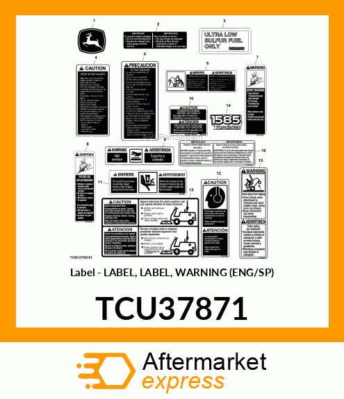 LABEL, WARNING (ENG/SP) TCU37871