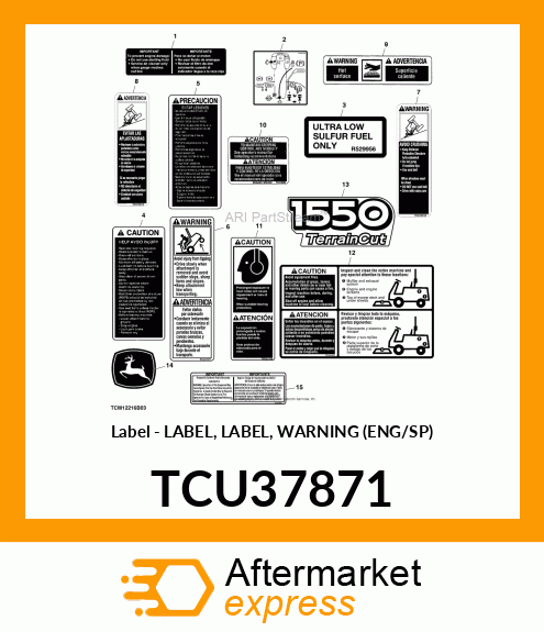 LABEL, WARNING (ENG/SP) TCU37871