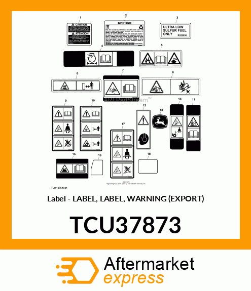 LABEL, WARNING (EXPORT) TCU37873