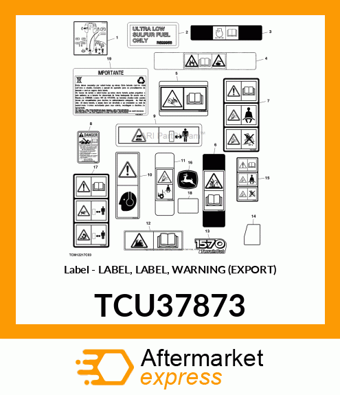 LABEL, WARNING (EXPORT) TCU37873