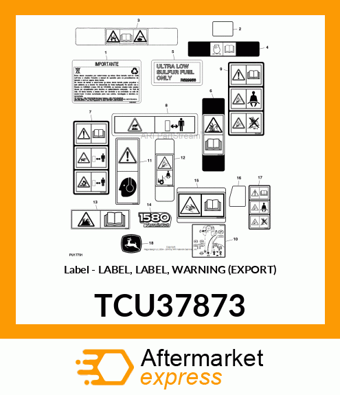 LABEL, WARNING (EXPORT) TCU37873