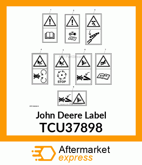 LABEL, SAFETY, READ OM, NO TEXT TCU37898