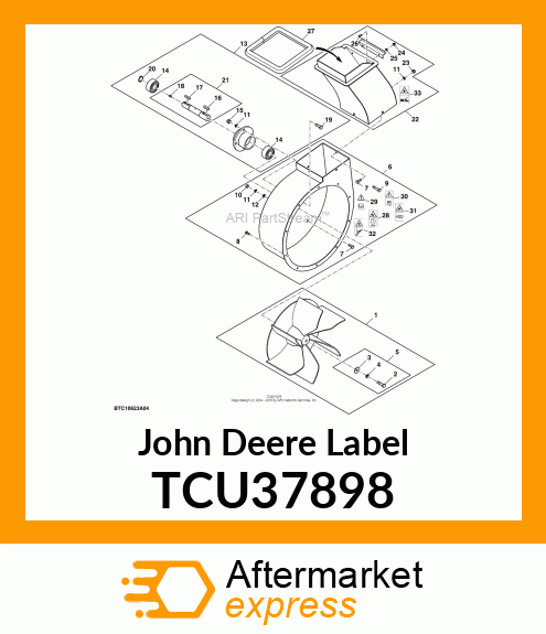 LABEL, SAFETY, READ OM, NO TEXT TCU37898