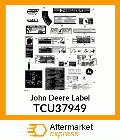 LABEL, MODEL NUMBER (652R) MOD TCU37949