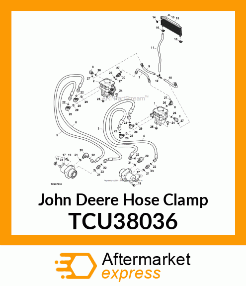 HOSE CLAMP, WORM GEAR, 0.75" TCU38036