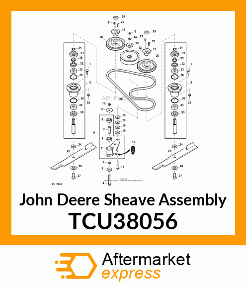 SHEAVE ASSEMBLY, LH amp; RH MOWER DECK TCU38056