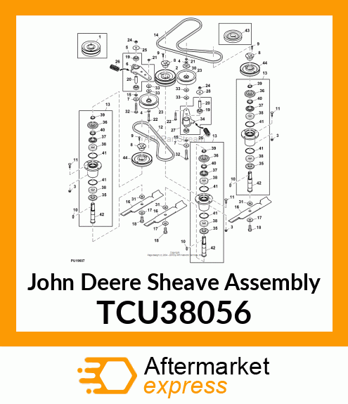 SHEAVE ASSEMBLY, LH amp; RH MOWER DECK TCU38056