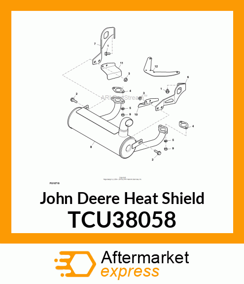 HEAT SHIELD, HEADER, RH KMM 22, 23H TCU38058