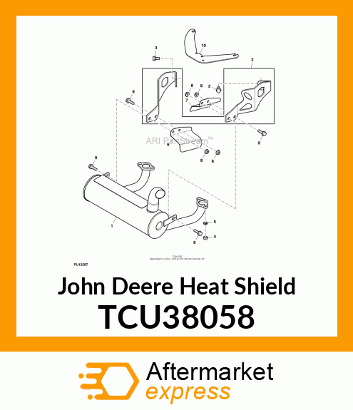 HEAT SHIELD, HEADER, RH KMM 22, 23H TCU38058