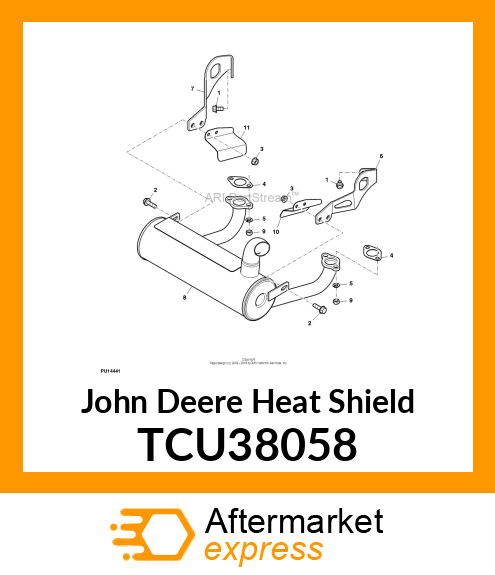 HEAT SHIELD, HEADER, RH KMM 22, 23H TCU38058