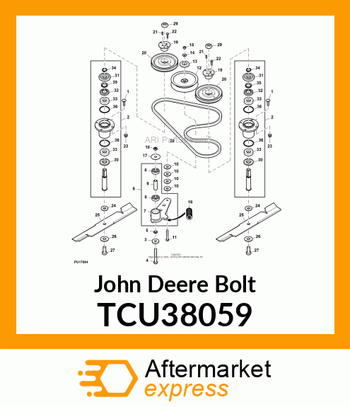 BOLT, HEX,PARTIAL THREAD,5/8 TCU38059