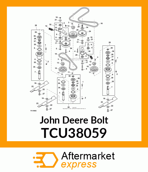 BOLT, HEX,PARTIAL THREAD,5/8 TCU38059