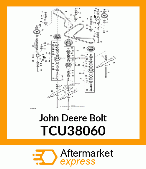 BOLT, HEX, .250 TCU38060