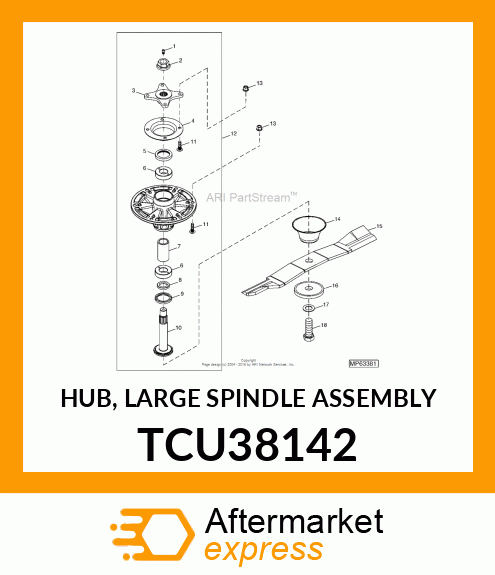 HUB, LARGE SPINDLE ASSEMBLY TCU38142