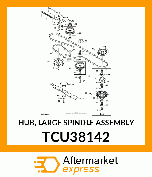 HUB, LARGE SPINDLE ASSEMBLY TCU38142