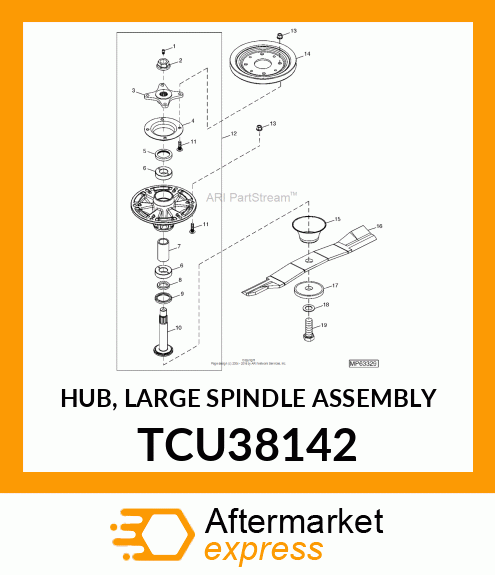 HUB, LARGE SPINDLE ASSEMBLY TCU38142