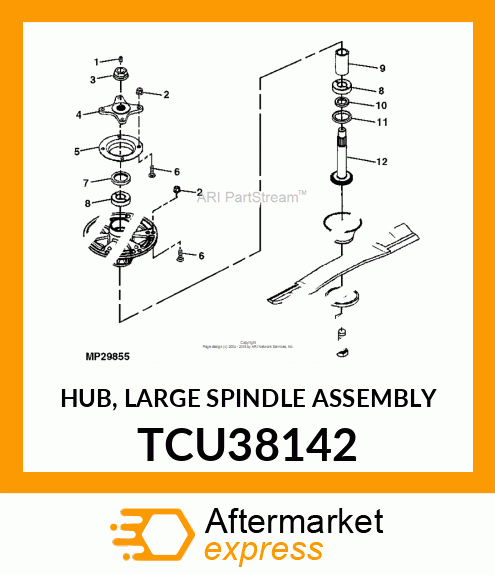 HUB, LARGE SPINDLE ASSEMBLY TCU38142