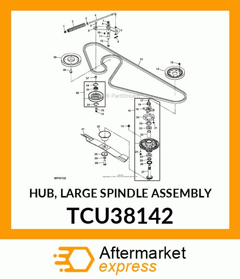 HUB, LARGE SPINDLE ASSEMBLY TCU38142