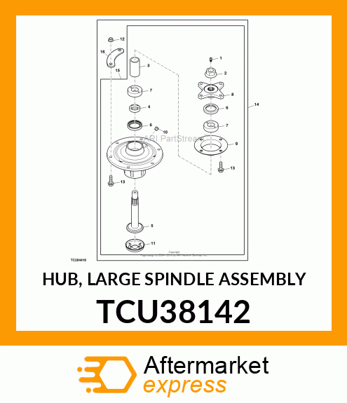 HUB, LARGE SPINDLE ASSEMBLY TCU38142