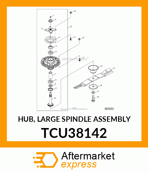 HUB, LARGE SPINDLE ASSEMBLY TCU38142