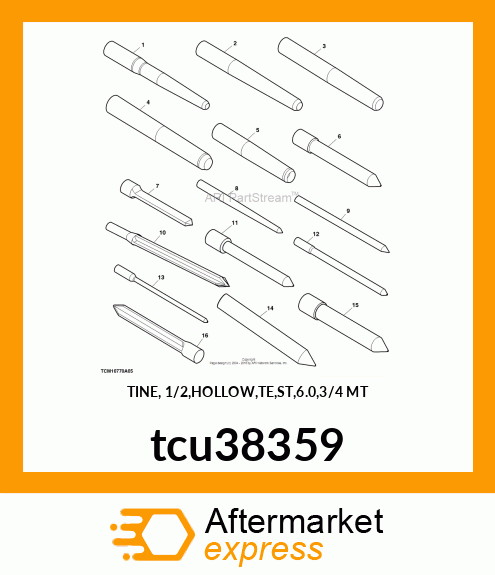 TINE, 1/2,HOLLOW,TE,ST,6.0,3/4 MT tcu38359