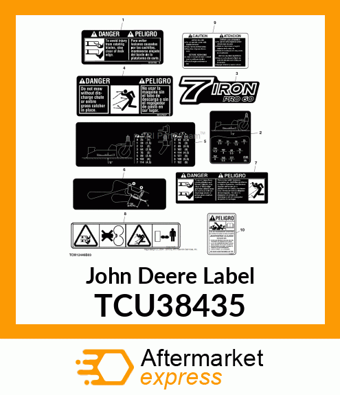 LABEL, SAFETY DRIVESHAFT (SPANISH) TCU38435